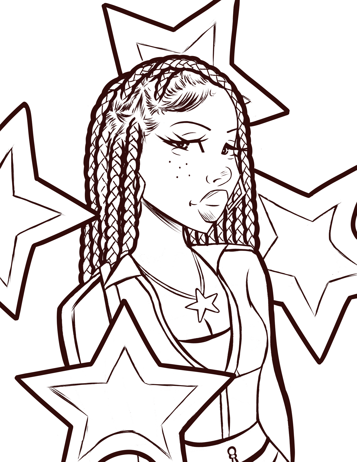 Star Girl Coloring Page