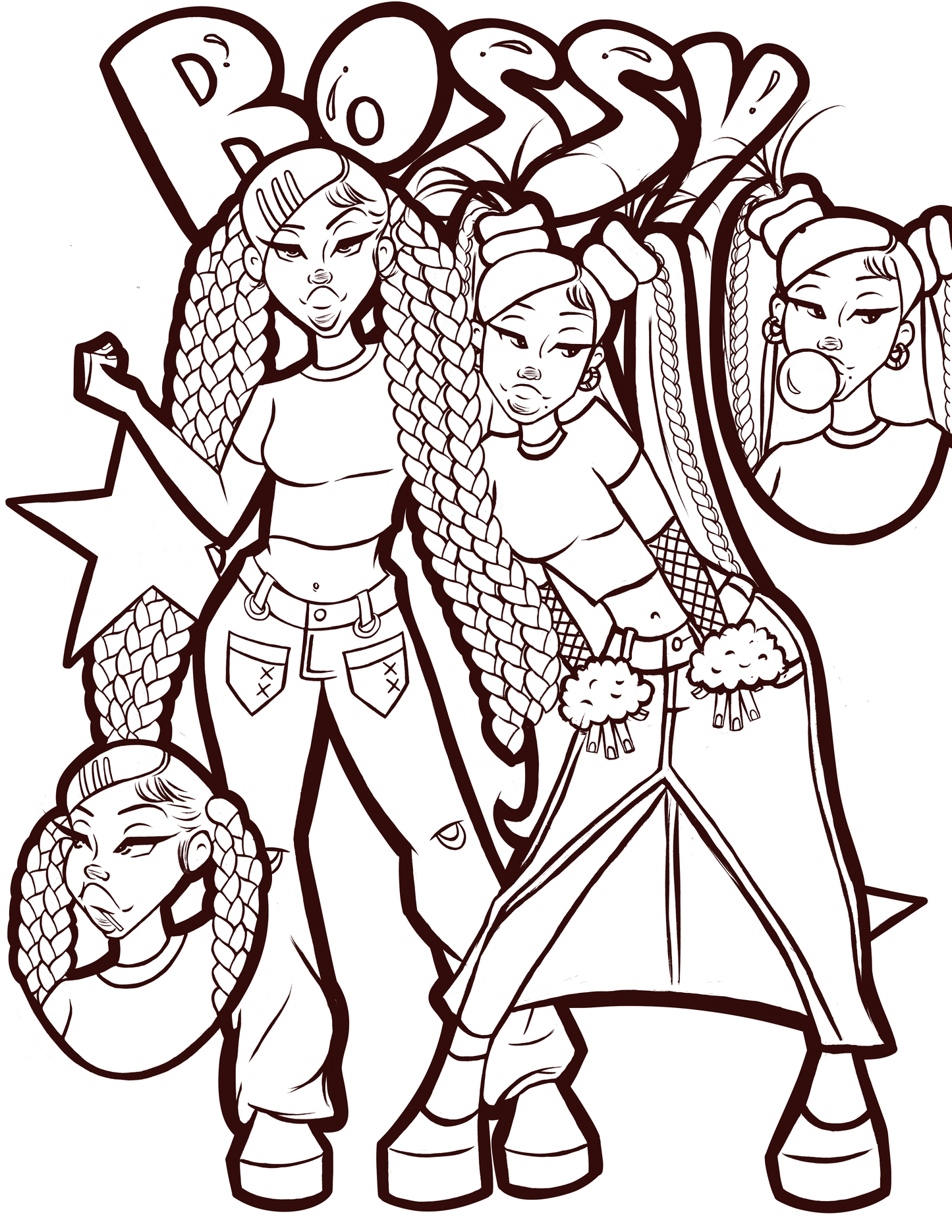 Bossy Coloring Page